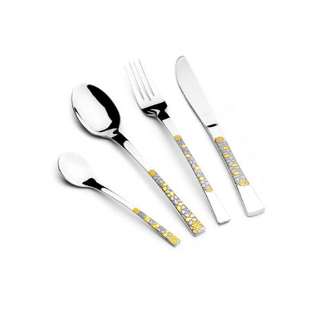 Arshia 86pcs Gold and Silver Cutlery Set