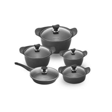 Arshia Granite Coated 10pc Cookware Set Gray