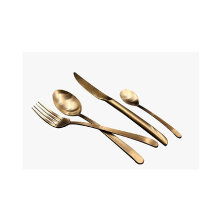 Arshia Rose Gold Brush 24pcs Cutlery Set