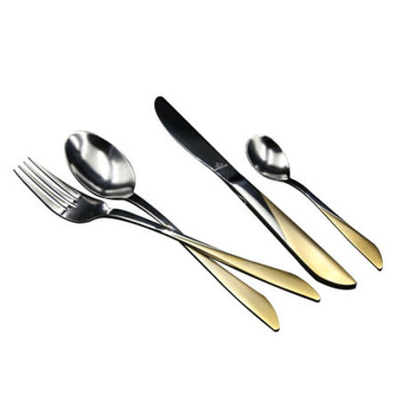 Arshia Silver and Gold 24pc Cutlery Set with Stand TM178GGS