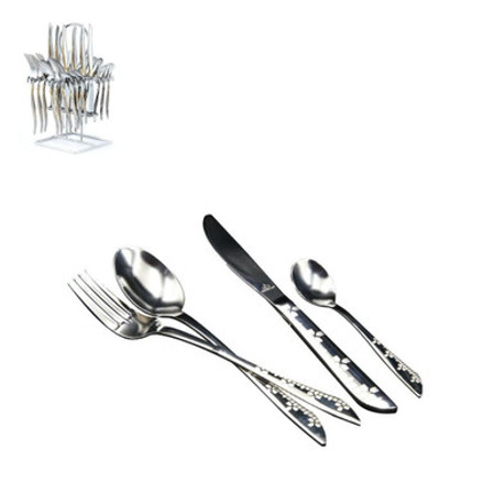 Arshia Silver Cutlery 24pc Set with Stand TM1111L