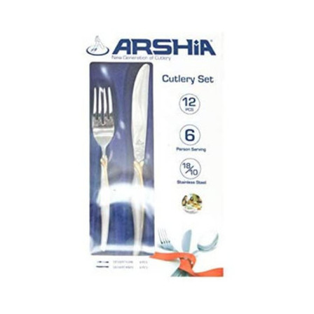 Arshia Silver Fruit Knife & Fruit Fork 12pc Cutlery Set