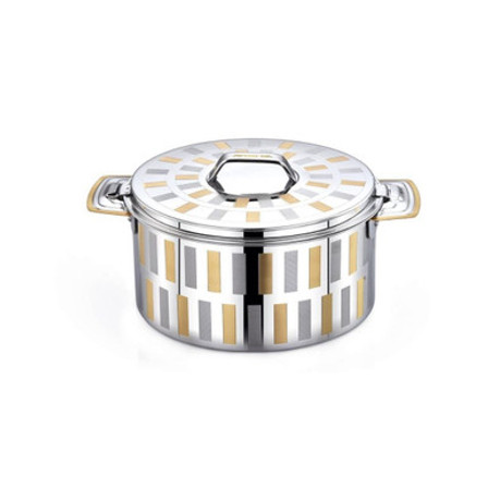 Arshia Stainless Steel Hot Pot Food Warmer Line Design Gold-Plated