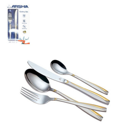 Arshia Gold and Silver Dinner Knife & Dinner Fork 12pcs Set