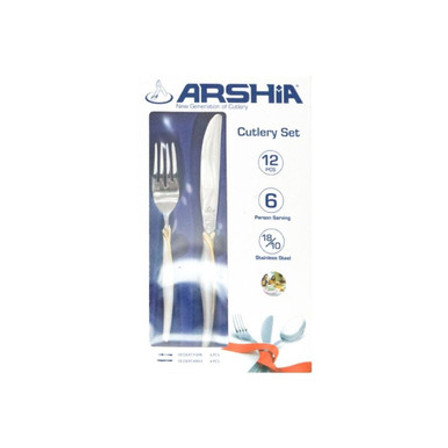 Arshia Silver Dessert Knife and Dinner Fork 12pc Set
