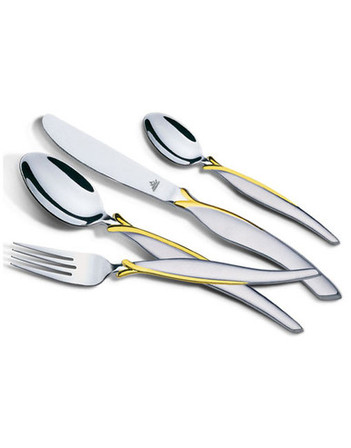 Arshia Gold and Silver Cutlery 24pc Set TM145GS