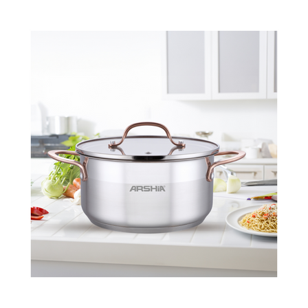 Arshia Premium stainless steel casserole with 2Lid 18cm Stock Pot