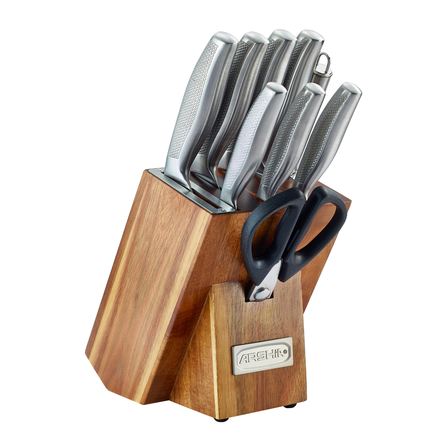 Arshia Wooden Block Stainless Steel Knife Set 10pcs