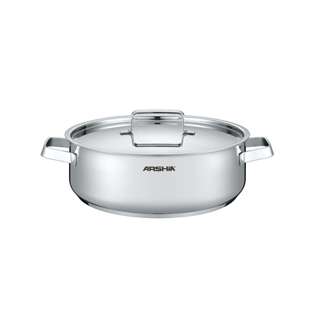 Arshia 28cm Stainless Steel Shallow Pan with  Lid