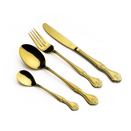 Arshia  48-piece Gold Cutlery Set with  Stand