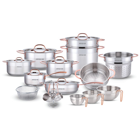 Arshia 22-Piece Stainless Steel Cookware Set