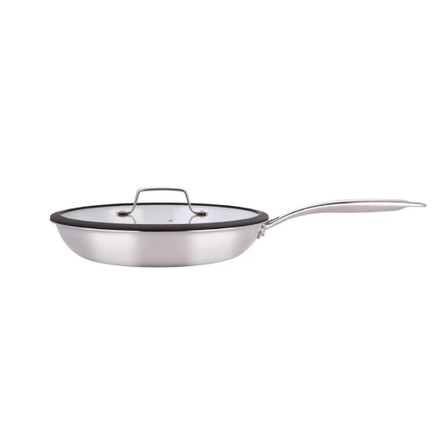 Arshia 28cm Tri-Ply Stainless Steel Cone Fry Pan with Lid