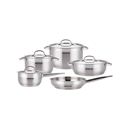 Arshia 9-Piece Stainless Steel Cookware Set