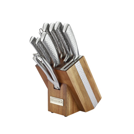 Arshia 10-Piece Stainless Steel Knife Set with Wooden Block