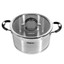 Arshia Stainless Steel Casserole with Glass Lid 24cm