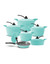 Arshia 12PCS Ceramic Cookware Set Turquoise