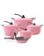 Arshia 10PCS Cookware Set Pink