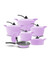 Arshia 12PCS Ceramic Cookware Set Lavender