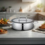 Arshia Triply Stainless Steel Shallow Pan with Lid 30cm