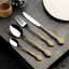 Arshia  48-piece Gold Silver Cutlery Set with Stand