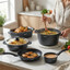 Arshia 25Piece Die-Cast Aluminum Cookware Set