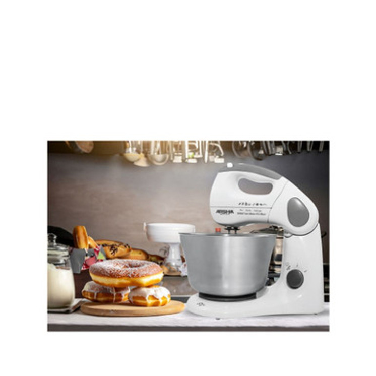 Arshia Compact Stand Mixer 2-Litre Stainless Steel Bowl White
