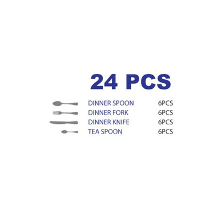 Arshia 24Pcs Silver Cutlery Set