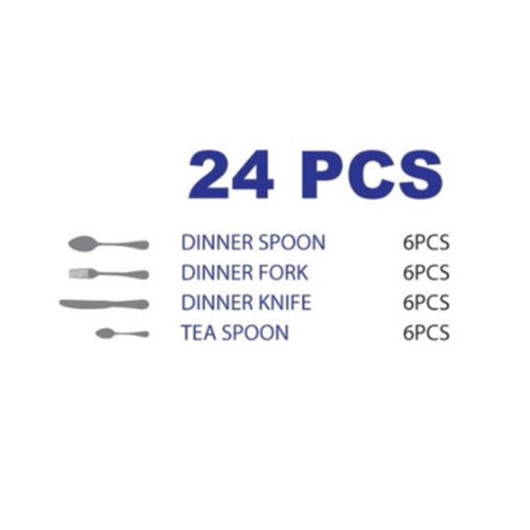 Arshia Stainless Steel Cutlery Set  24pc Silver TM150S