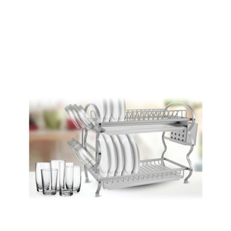 Arshia Dish Rack Heavy Gauge with Drainer Large