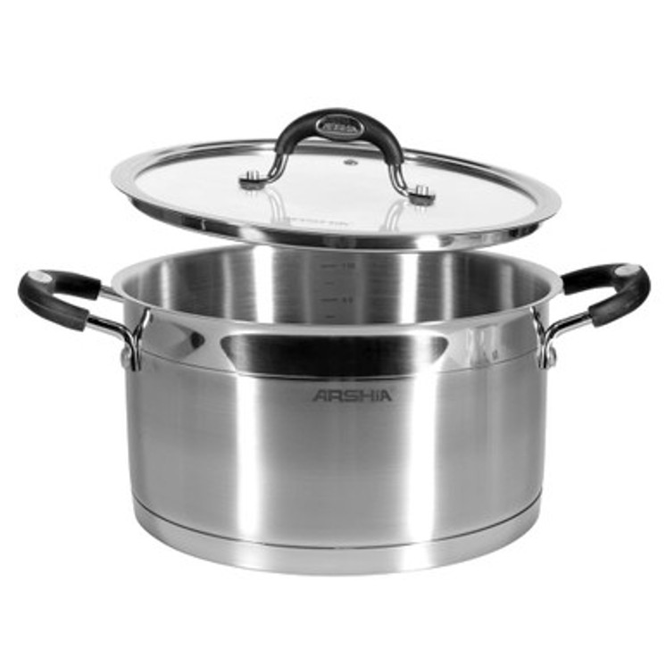Arshia Stainless Steel Casserole With Glass Lid 26cm