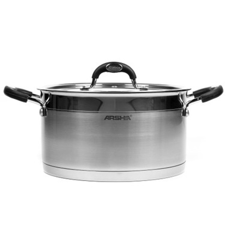 Arshia Stainless Steel Casserole With Glass Lid 26cm