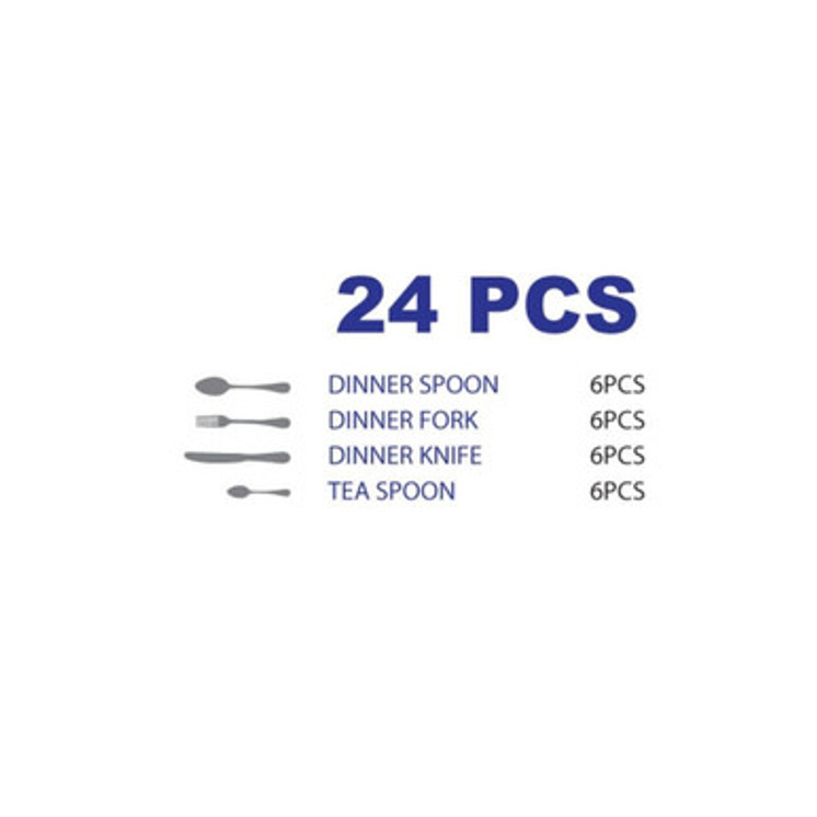 Arshia Stainless Steel Cutlery Set 24pcs Gold