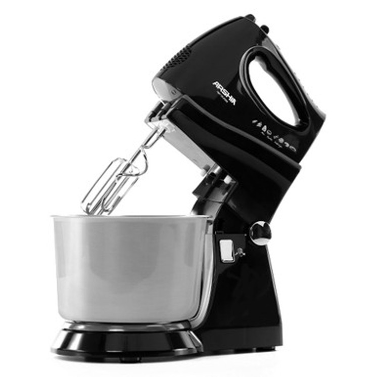 Arshia Hand and stand Mixer with Bowl Black