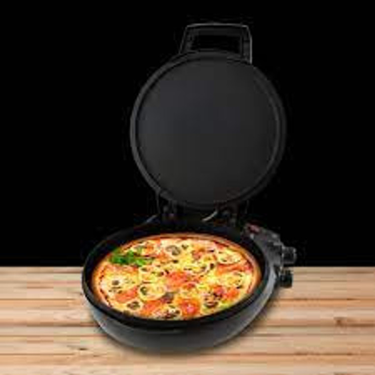 Arshia Pizza Maker Black 1800W, Non Stick- Dual Surface Grill