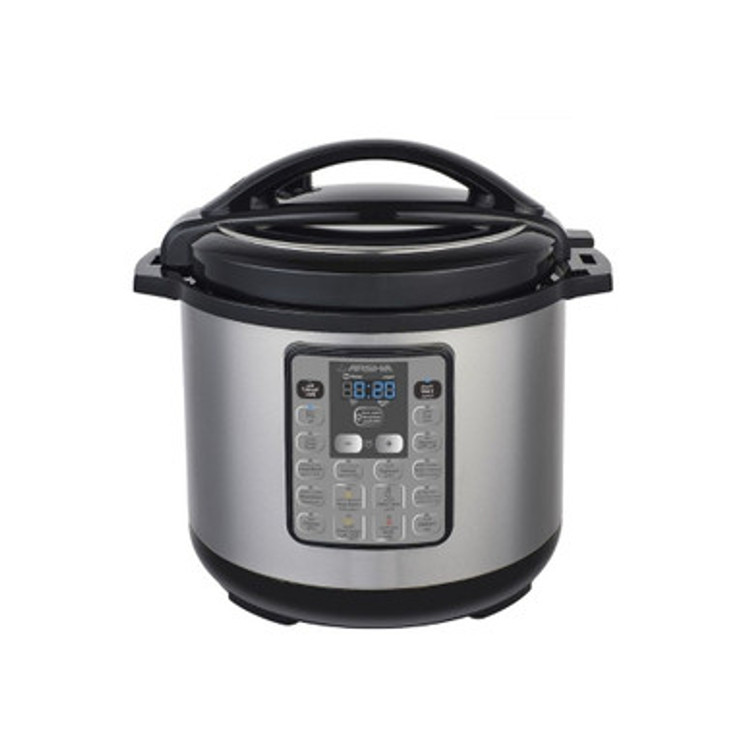 Arshia 12Litre Digital Pressure Cooker 1600 Stainless Steel Black