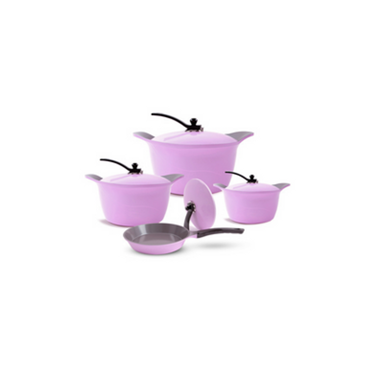 Arshia 8-Piece Ceramic Coated Cookware Set - Lavender