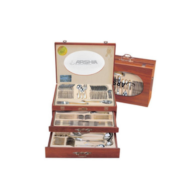 Arshia Cutlery Set 128Pcs Silver & Gold