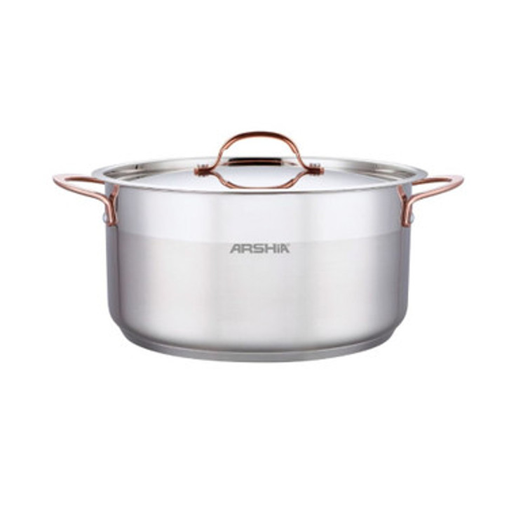 Arshia  Stainless Steel Casserole with 2Lid 20cm Cooper
