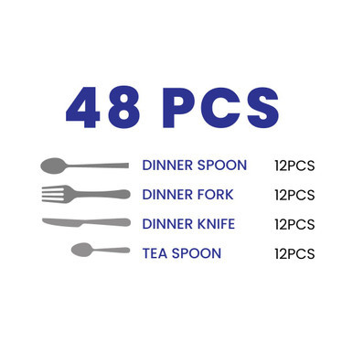 Arshia Premium Stainless Steel Cutlery Set 48pcs Gold