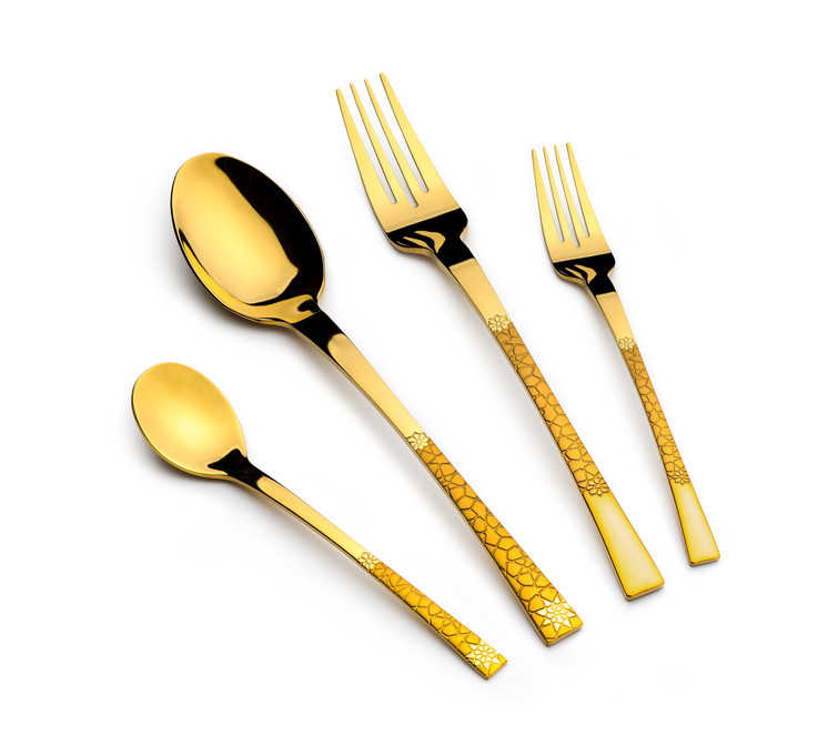Arshia Stainless Steel Cutlery Set 48pcs Gold  TM478GGS
