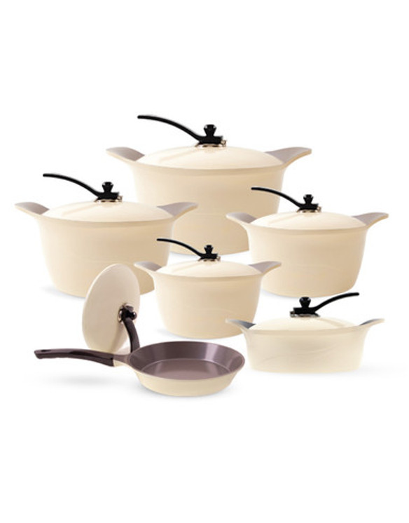 Arshia 12PCS Cookware Set Cream