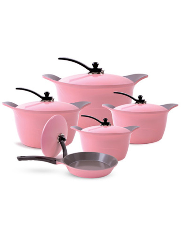 Arshia 10PCS Cookware Set Pink