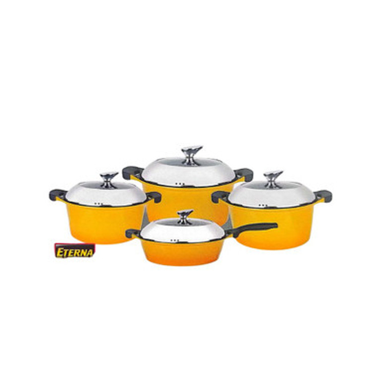Arshia 8PCS Die Cast Cookware Set CO612 Yellow
