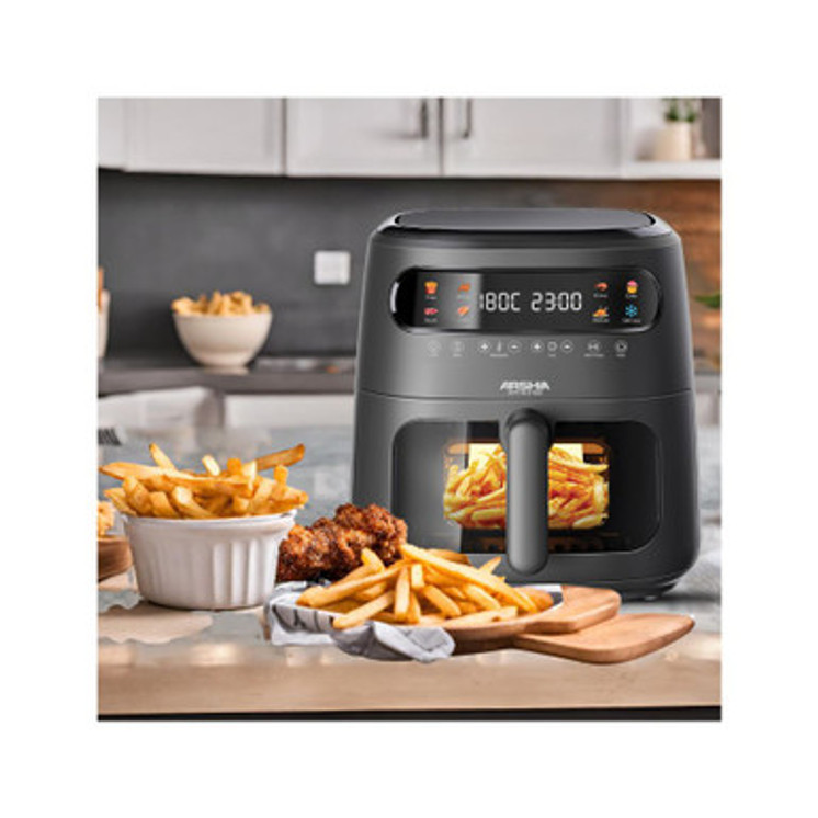 Arshia Multifunctional 8L Window Basket Air Fryer Black