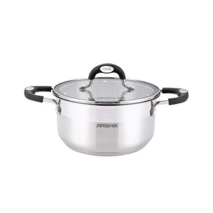 Arshia 22 cm Stainless Steel Casserole with 2 lids