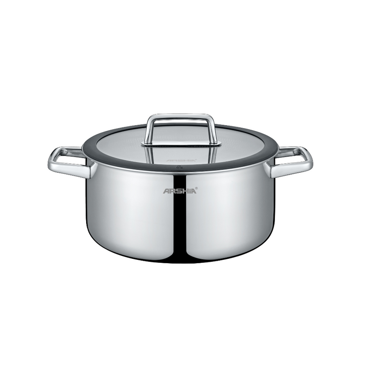 ARSHIA SS050 STAINLESS STEEL NON STICK 3PLY CASSEROLE WITH LID 32CM