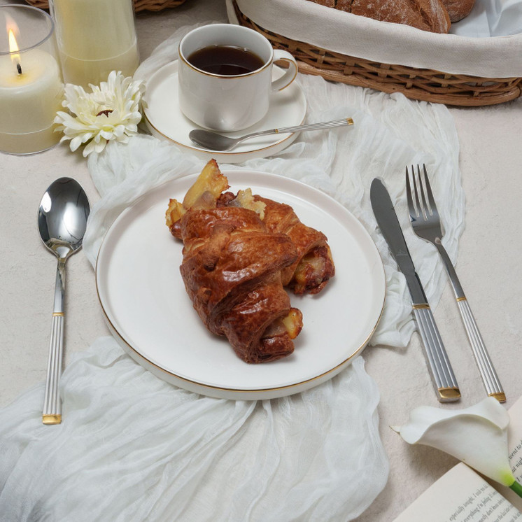 Arshia 48-piece Gold Silver Cutlery Set  with Stand