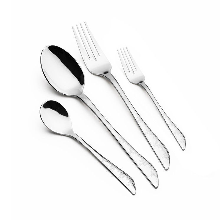 Arshia 48-piece Silver Cutlery Stand with Stand