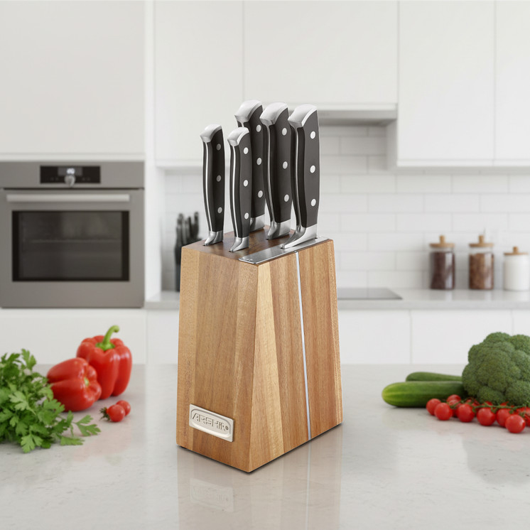 Arshia 6-piece Knife Set with Wooden Stand