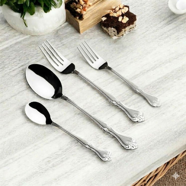 Arshia 48-piece Silver Cutlery Stand